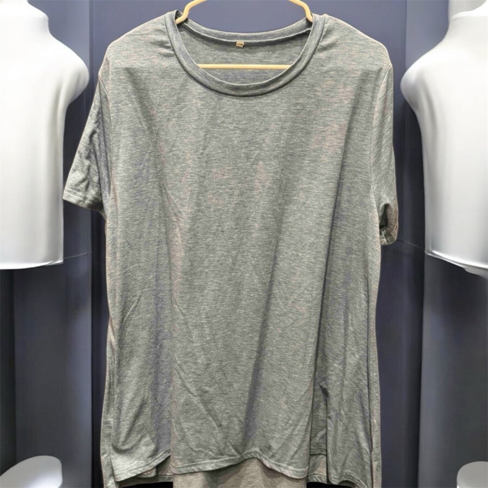 Casual baby blue Gray Women's Short Sleeve Tee 20W